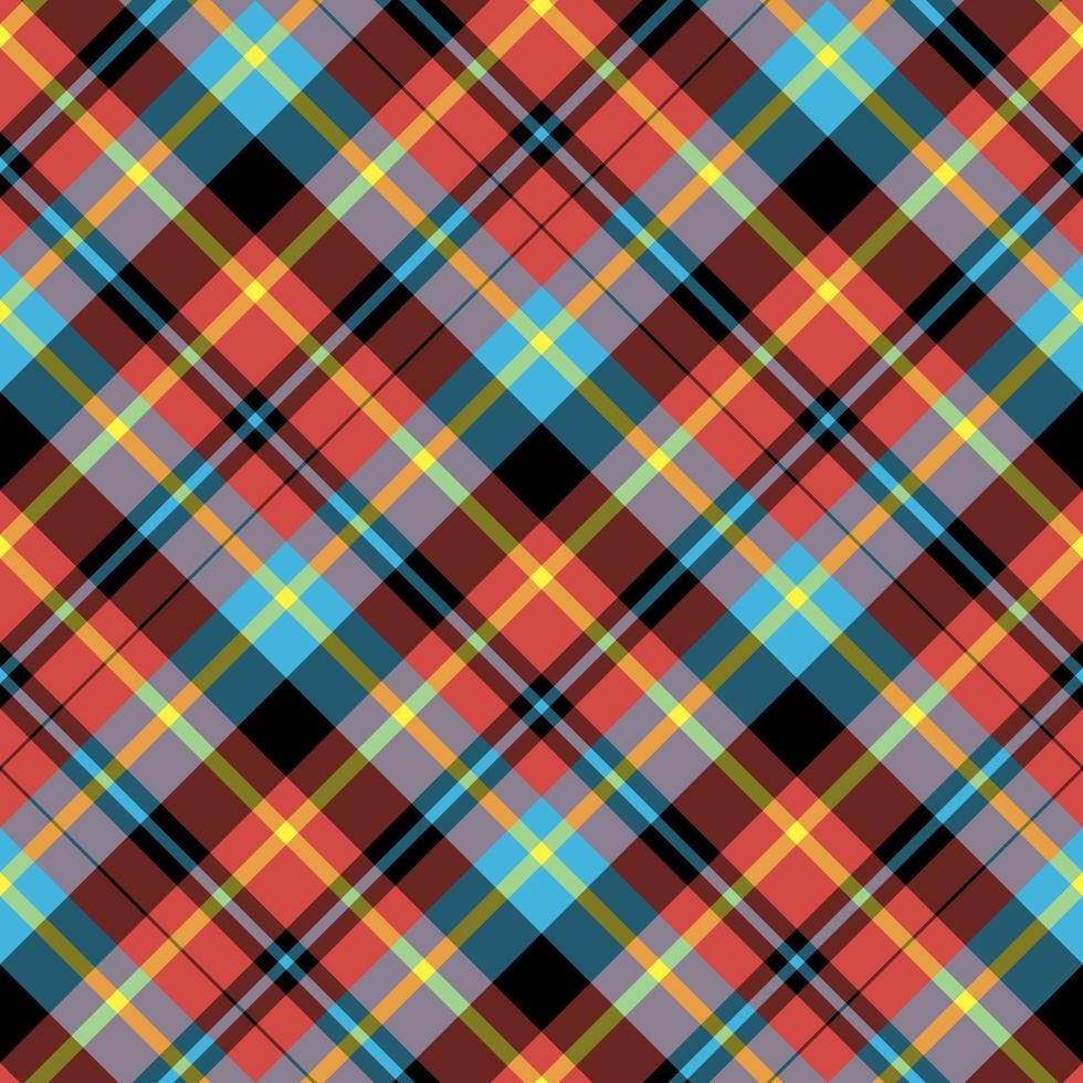 Seamless pattern in interesting bright red, yellow, black and blue colors for plaid, fabric, textile, clothes, tablecloth and other things. Vector image. 2