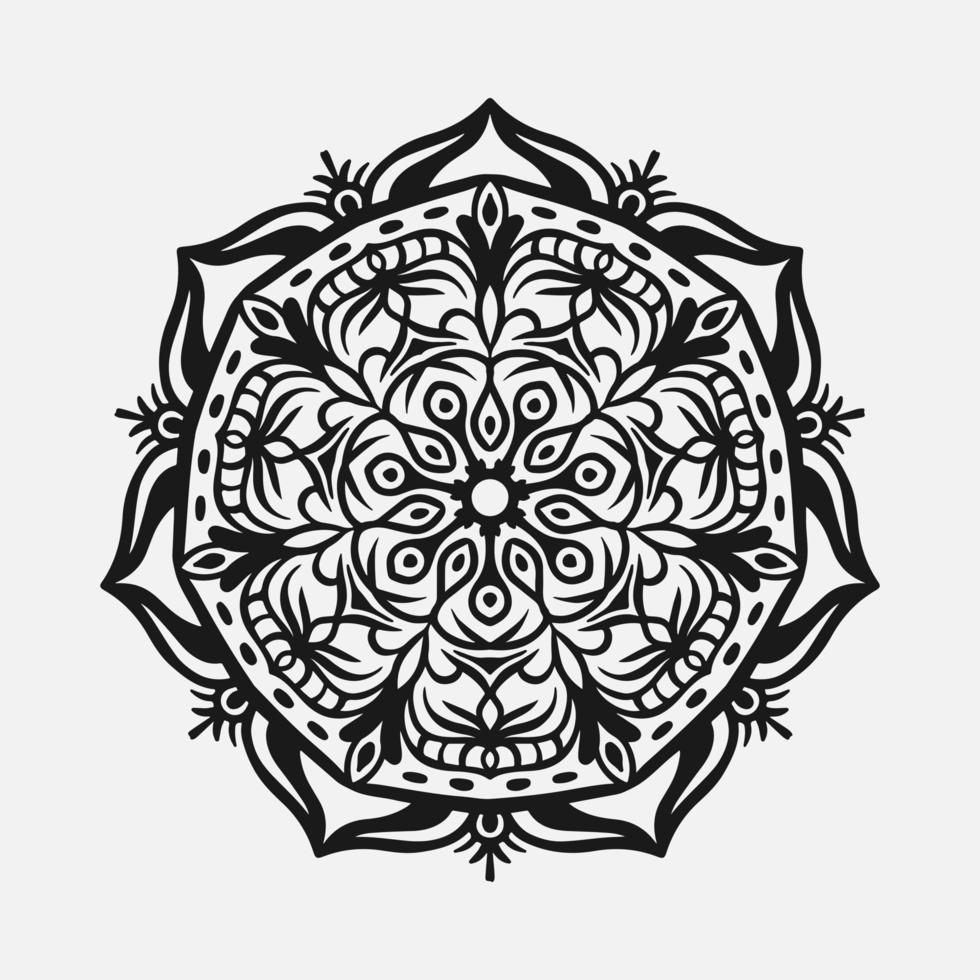 Circular Flower Mandala on White vector