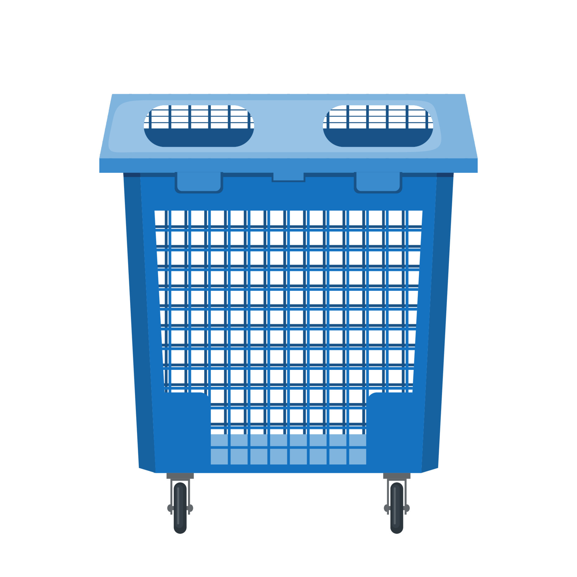 Trash container icon for plastic in flat style isolated on white