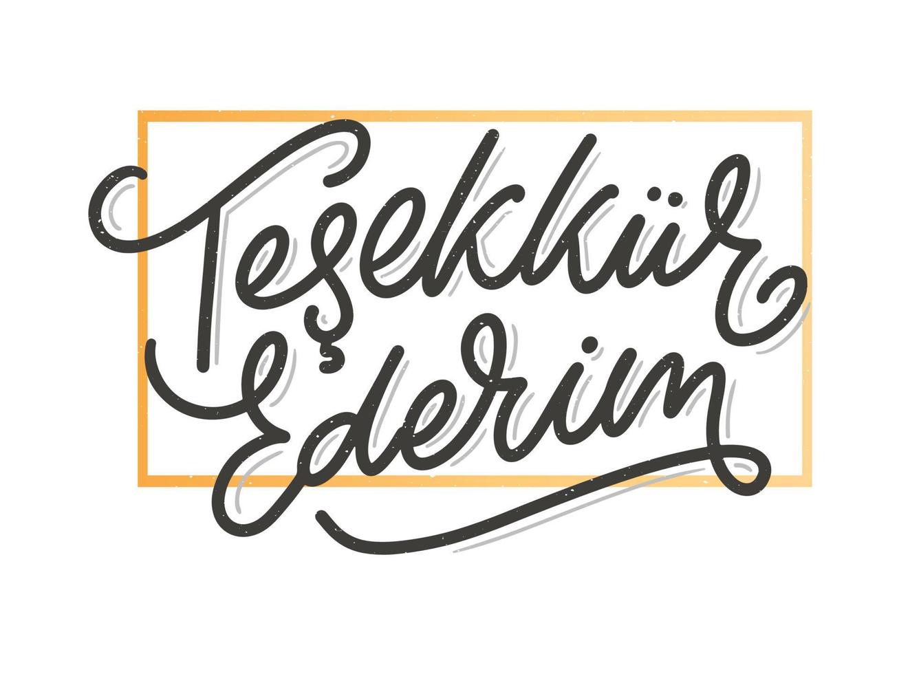 Text in the Turkish Thank you. Lettering. Ink illustration. Modern brush calligraphy Isolated on white background. t-shirt design. vector
