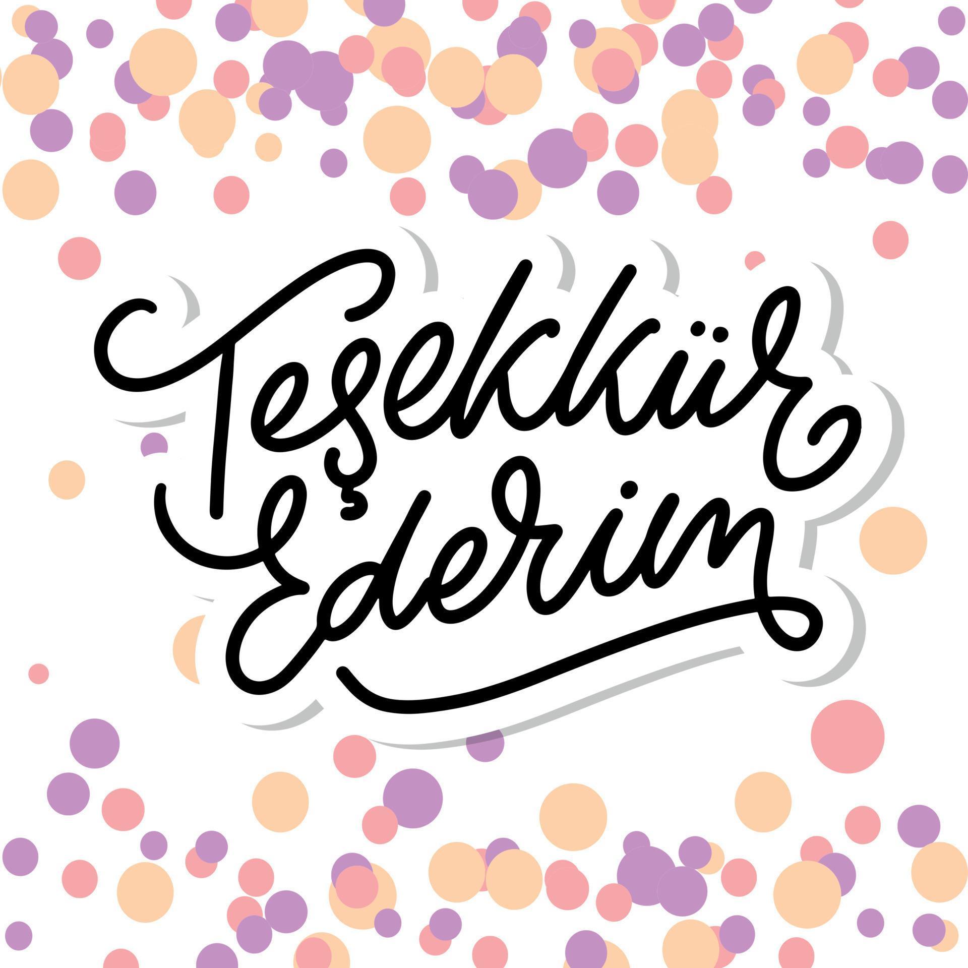 Text in the Turkish Thank you. Lettering. Ink illustration. Modern brush calligraphy Isolated on
