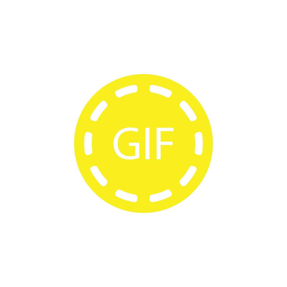 eps10 vector amarillo reproducir animación icono de arte sólido abstracto aislado sobre fondo blanco. símbolo de círculo gif en un estilo moderno y plano simple para el diseño de su sitio web, logotipo y aplicación móvil
