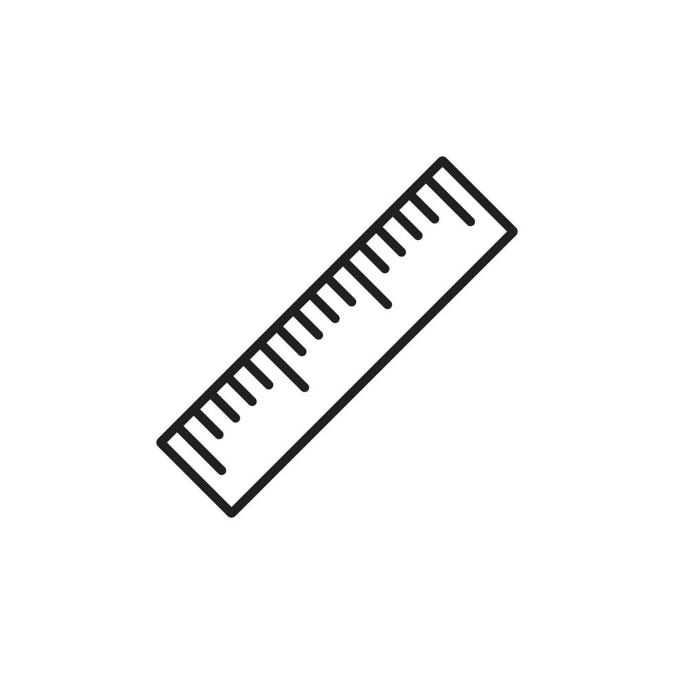 eps10 black vector measurement ruler line art icon isolated on white background. length or scale outline symbol in a simple flat trendy modern style for your website design, logo, and mobile app