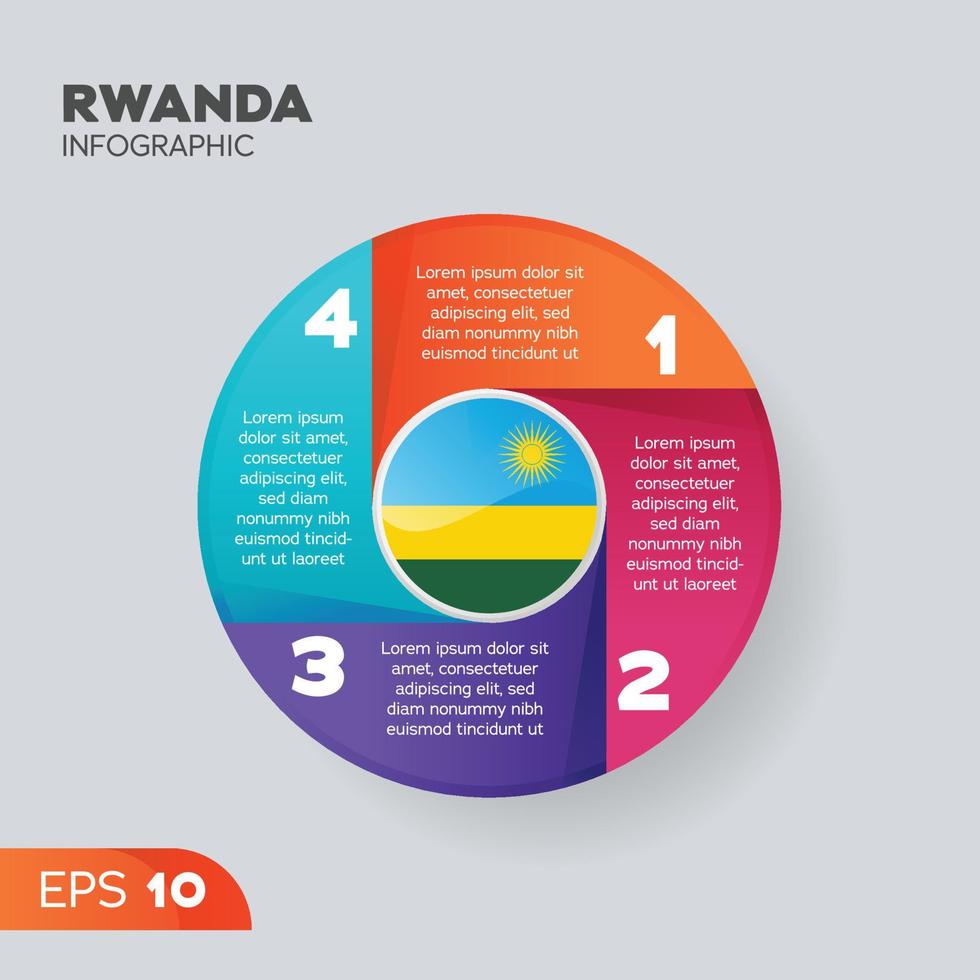 elemento infográfico de ruanda vector