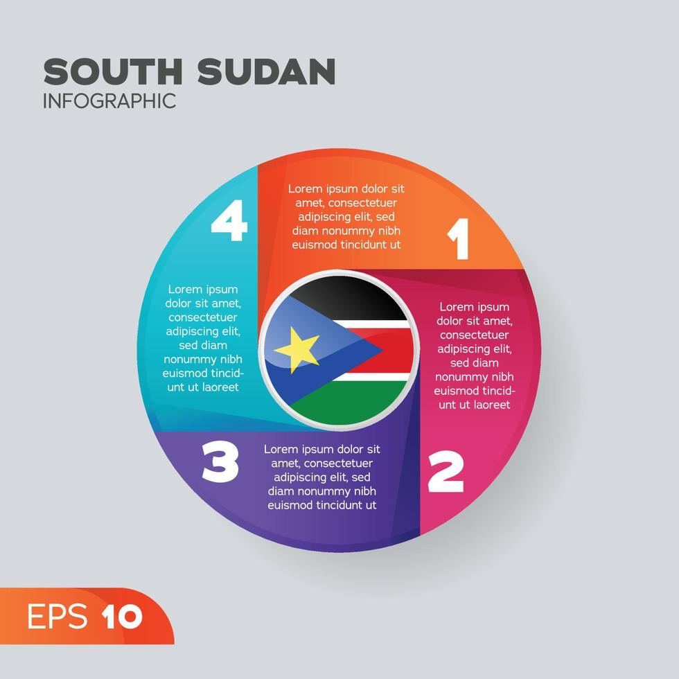 South Sudan Infographic Element vector