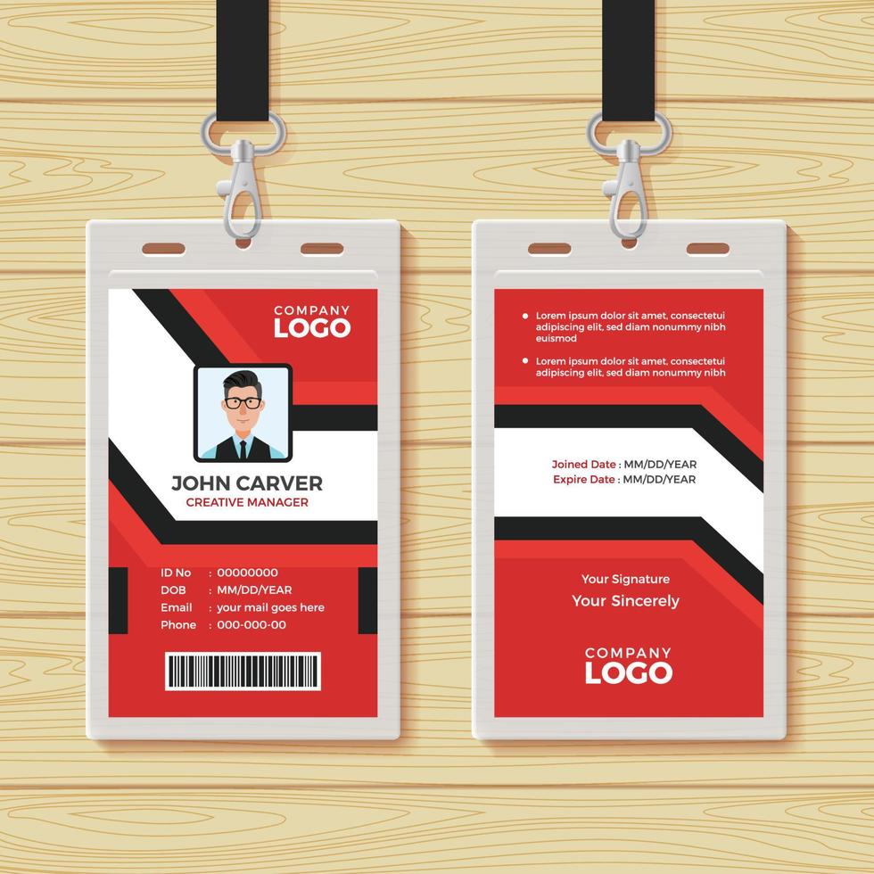 Red Multipurpose Identity Card Template vector