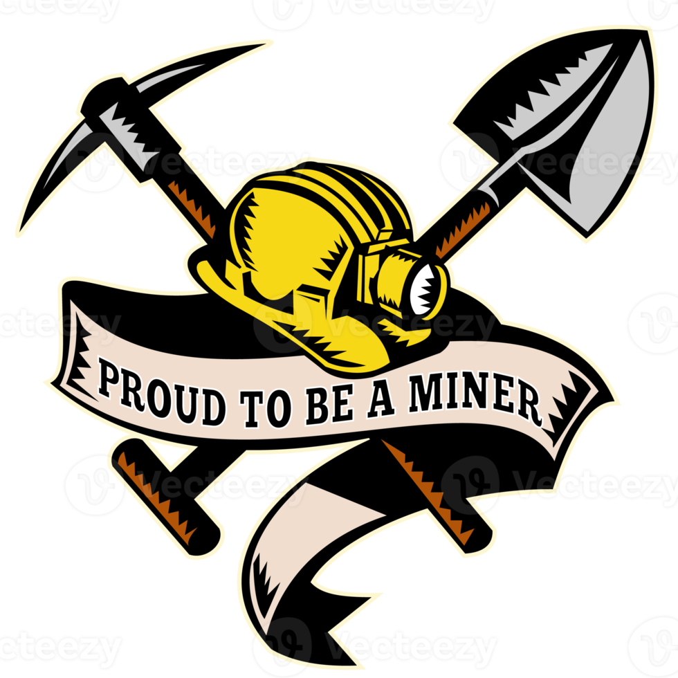 coal miner hat shovel spade pickax mining png
