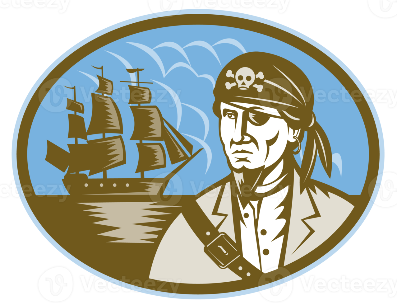 pirata con velero png