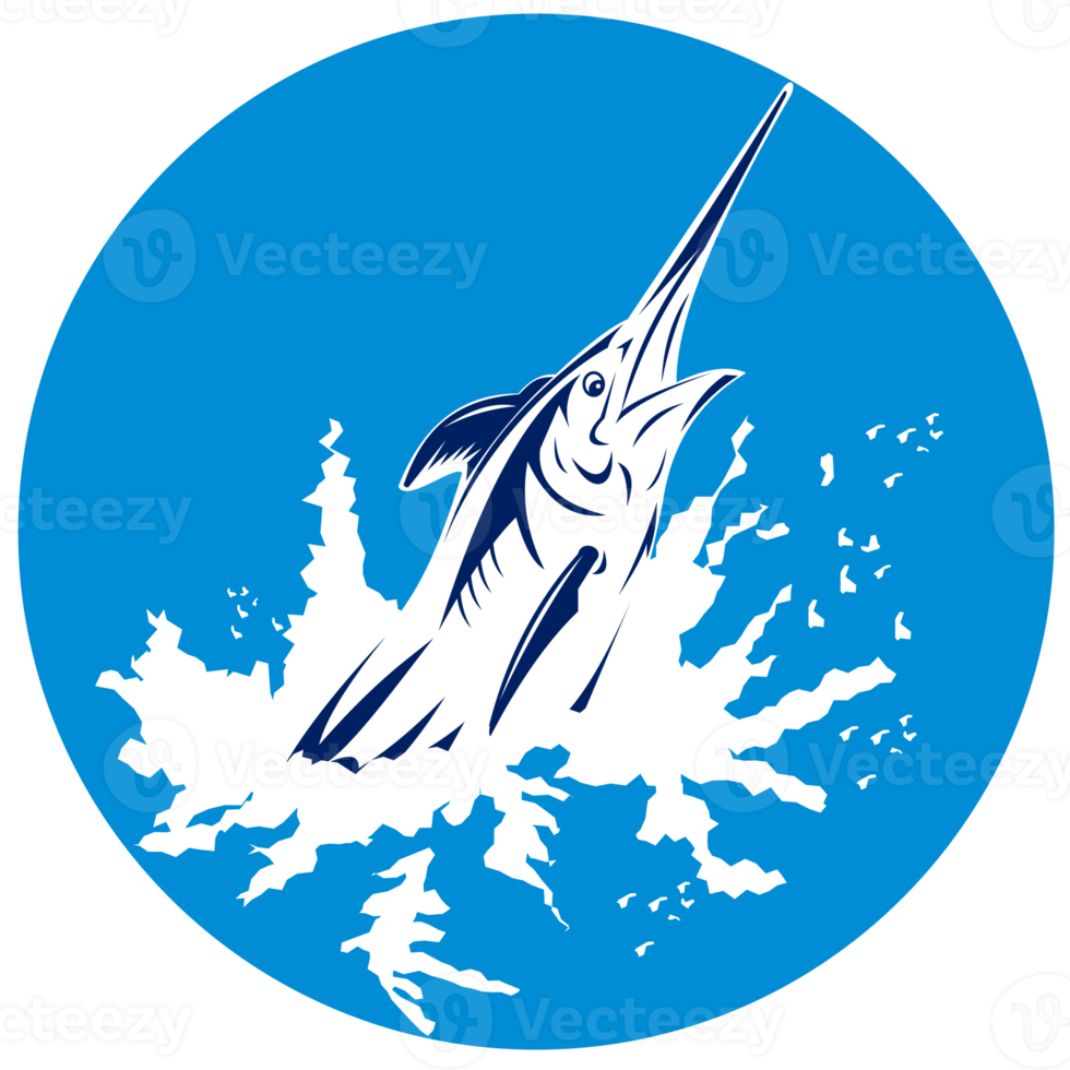 blue marlin swordfish jumping 13261021 PNG