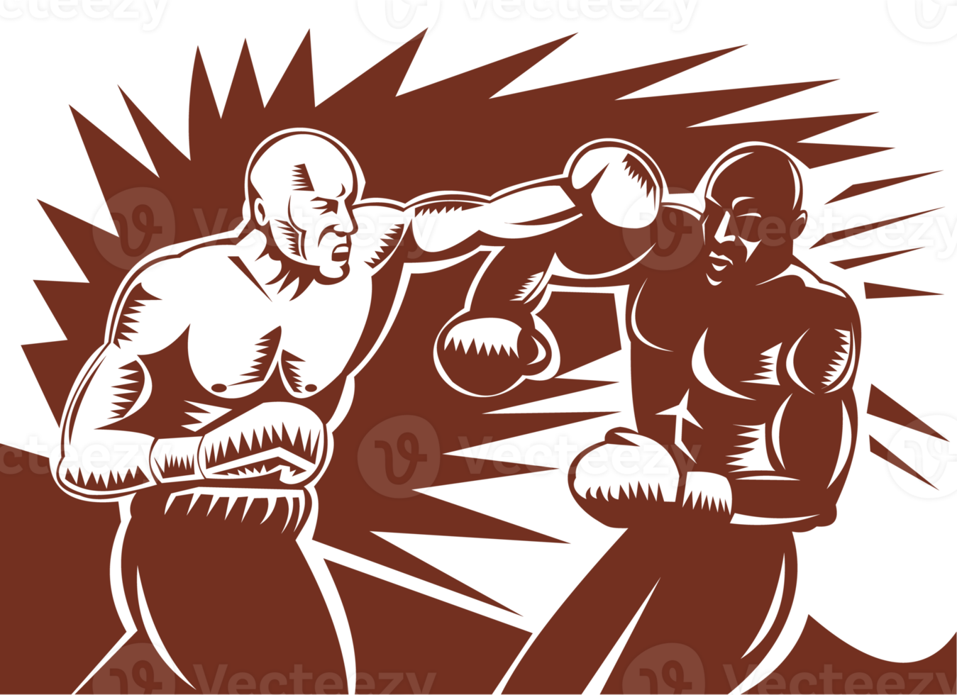 boxer connecting knockout punch png