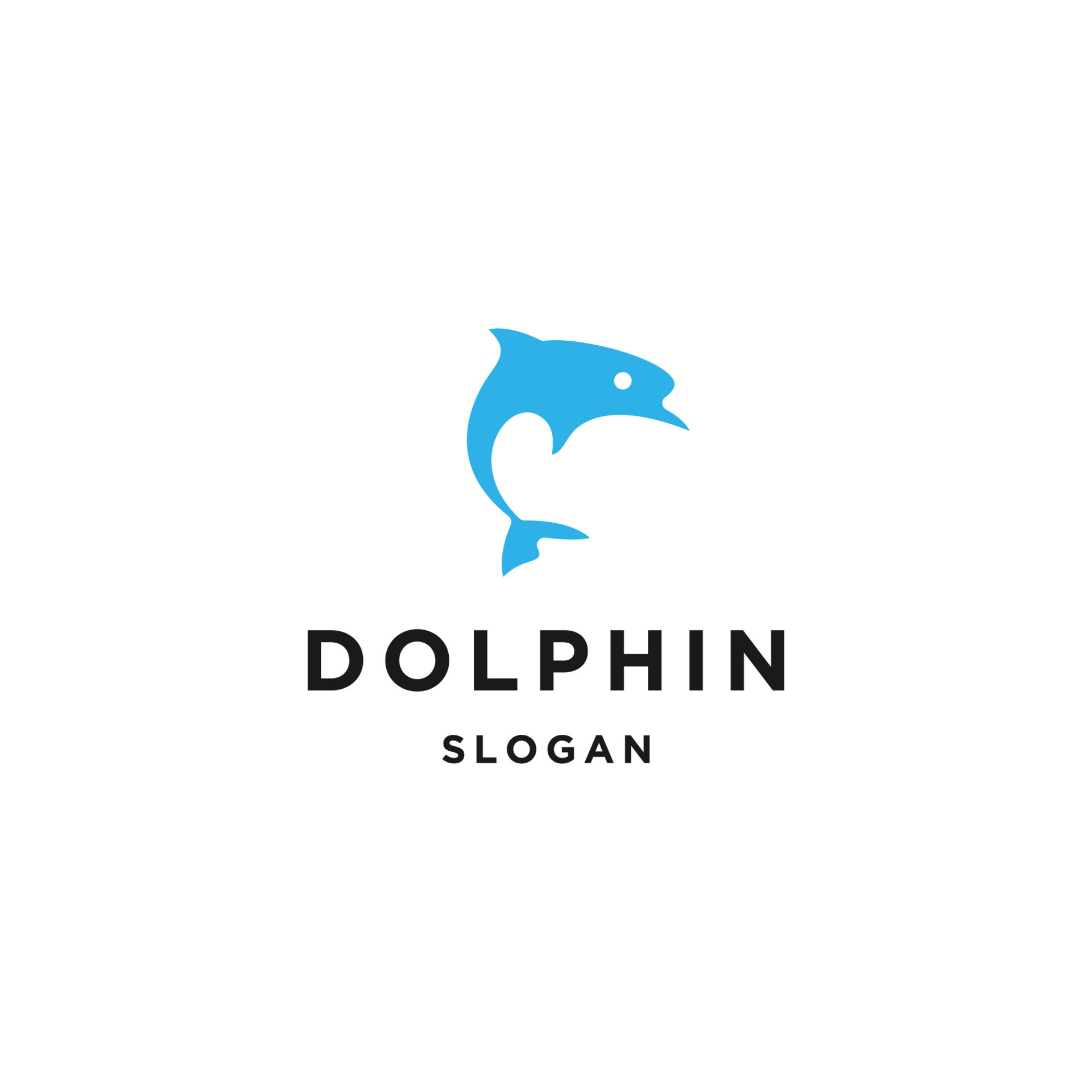 Dolphin logo icon flat design template 13261083 Vector Art at Vecteezy