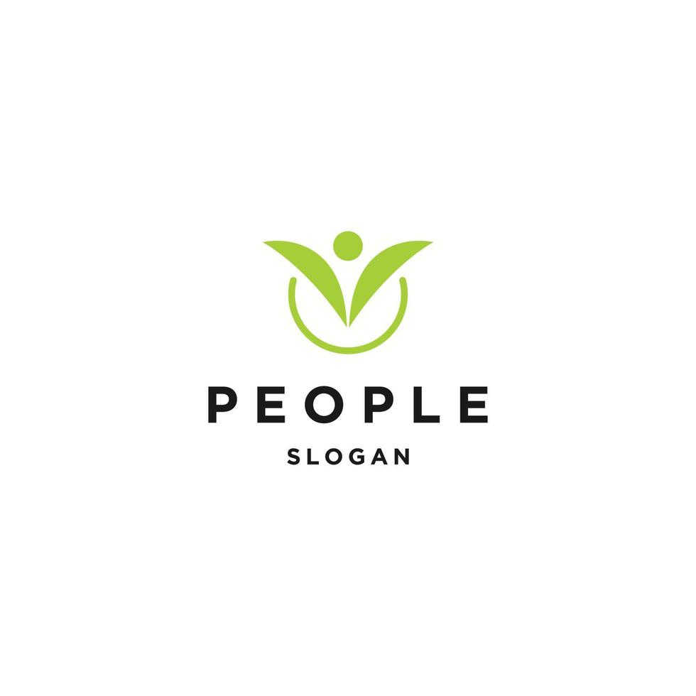 People logo icon flat design template vector