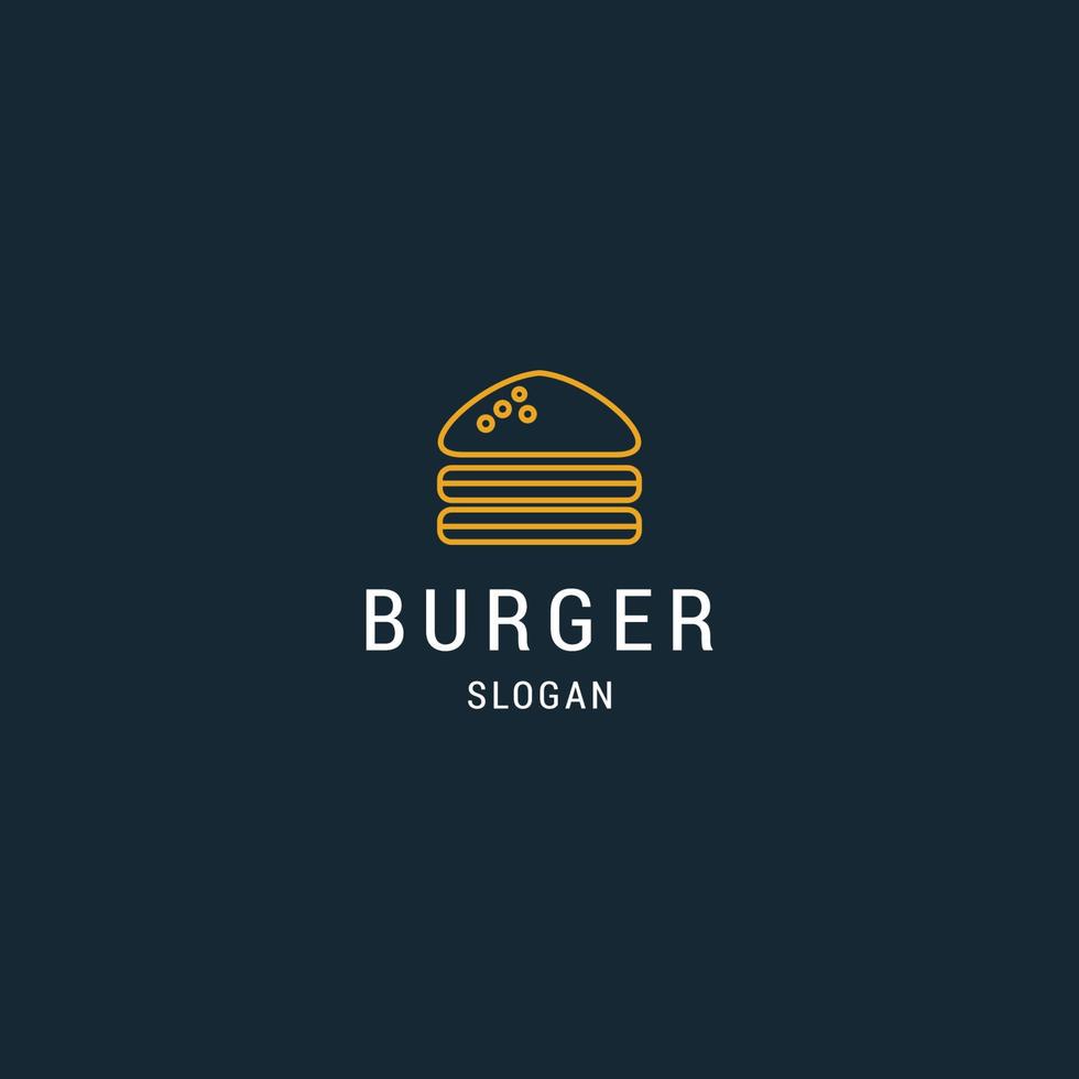 plantilla de diseño plano de icono de logotipo de hamburguesa vector