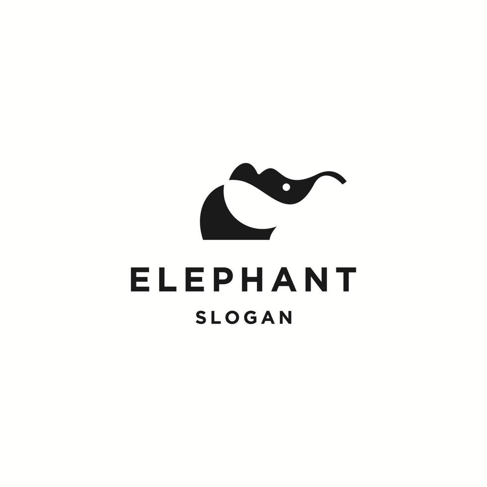 Elephant abstract logo icon flat design template vector