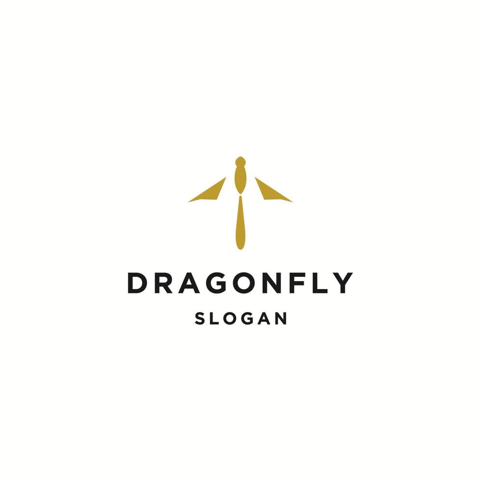 Dragonfly logo icon flat design template vector