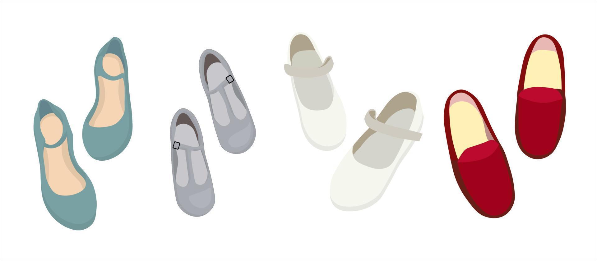 zapatos aislados. ilustración de zapatos de moda. sandalias para niños vector