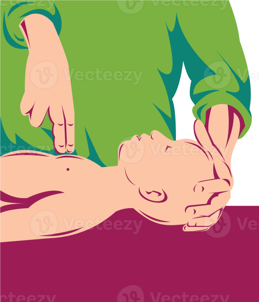 adult performing cpr on an infant child png