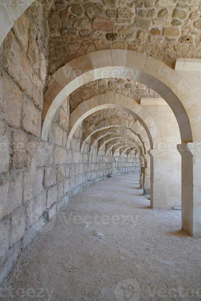 Corridor in Theatre of Aspendos Ancient City in Antalya, Turkiye photo