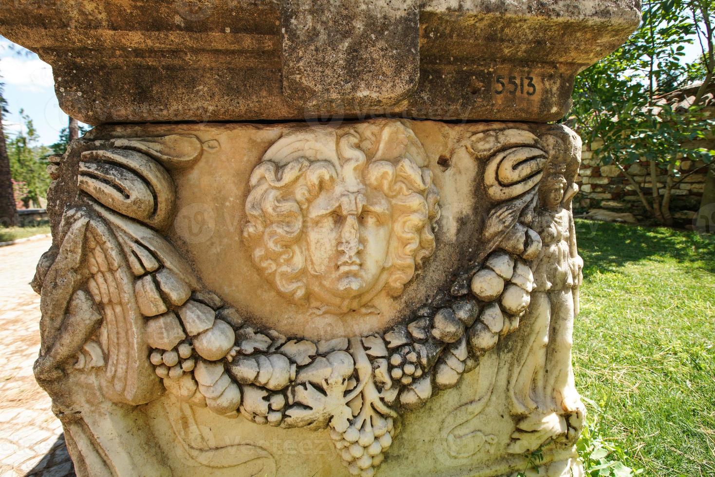 Sarcophagus in Aphrodisias Ancient City in Aydin, Turkiye photo