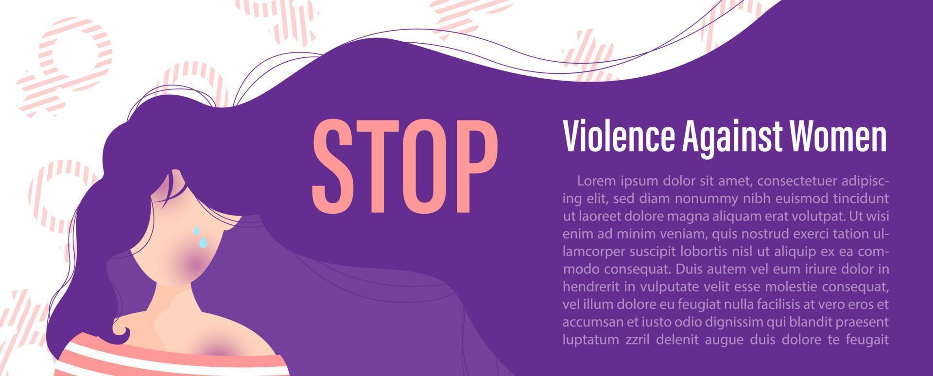 Closeup and crop woman cartoon character being abused with slogan of International day for Elimination Violence Against women, example texts on sign of women and white background. vector