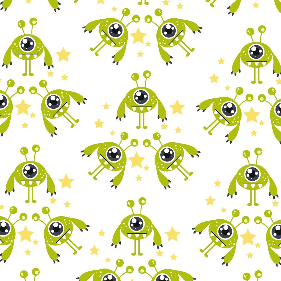 Cute monster cartoon character pattern suitable for wallpaper vector