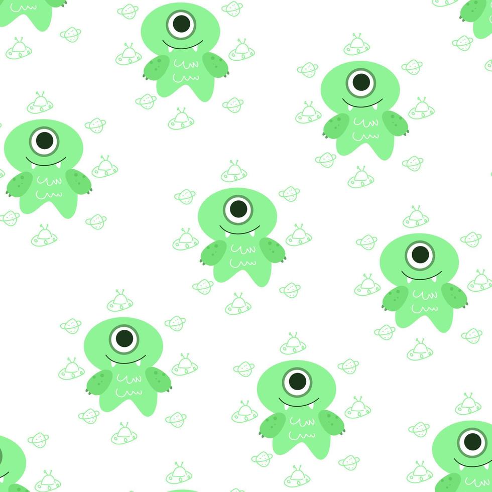 Cute monster cartoon character pattern suitable for wallpaper vector