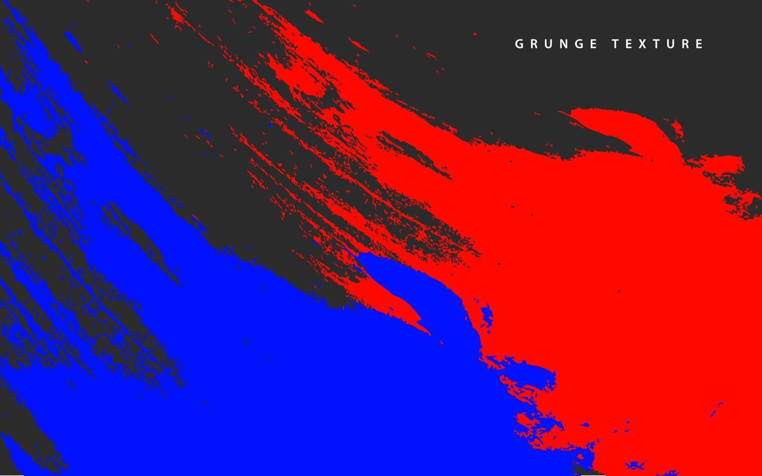 Abstract grunge texture paintbrush blue and red background vector