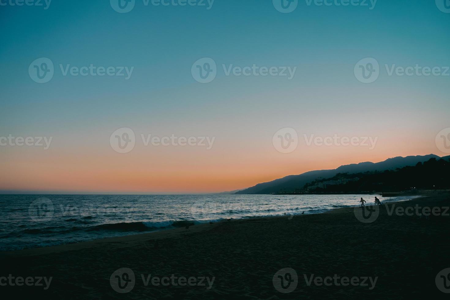 California beach after sunset twilight photo