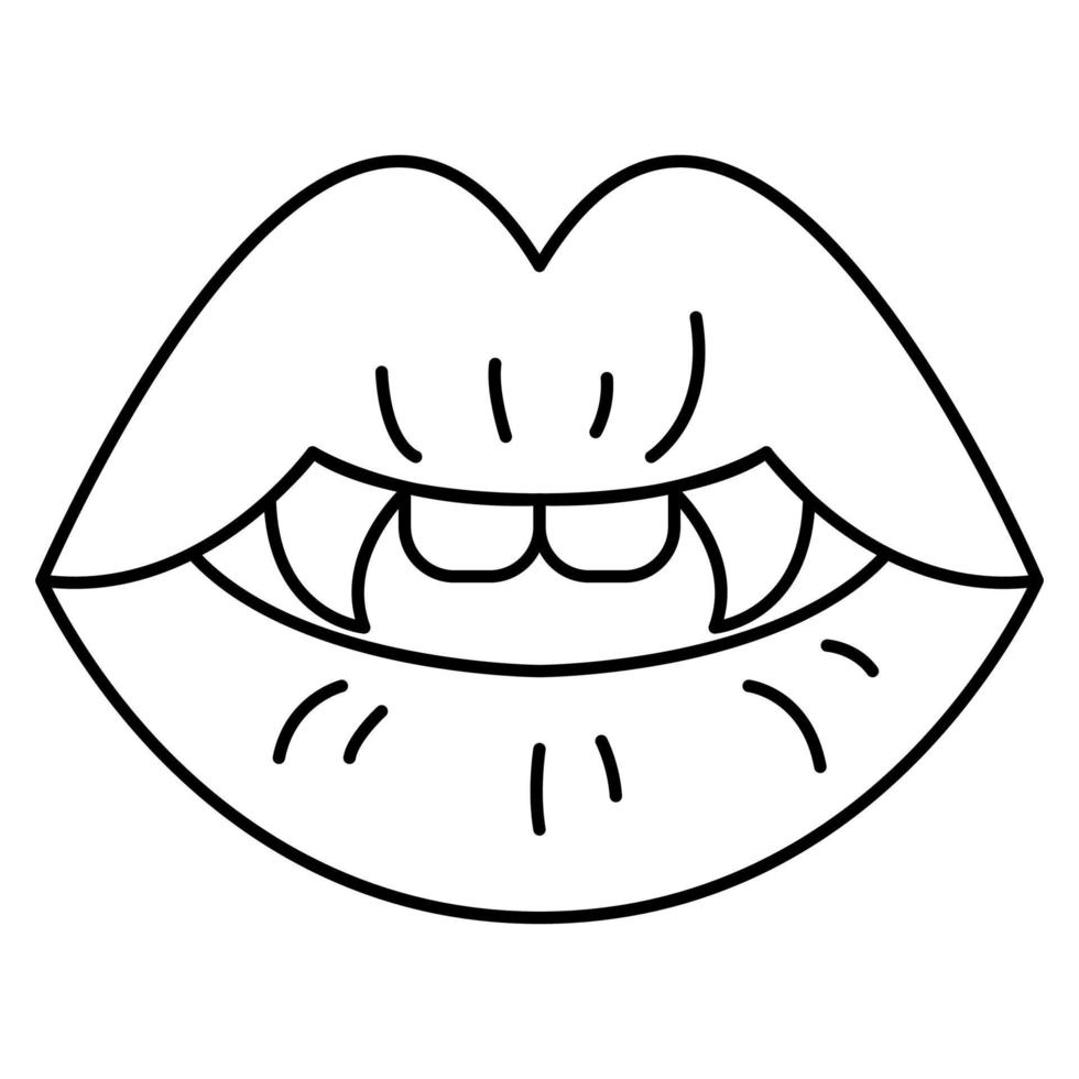 Vampire lips doodle icon vector