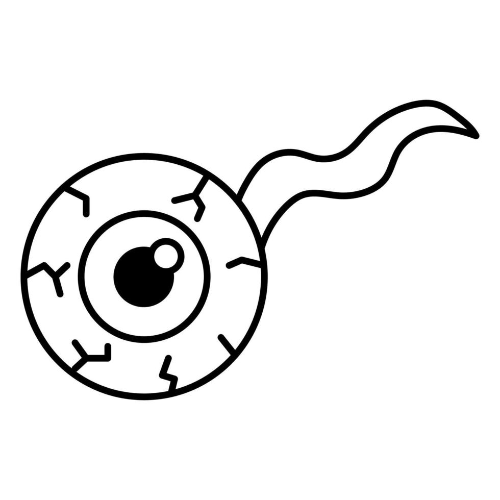 Scary eye doodle icon vector