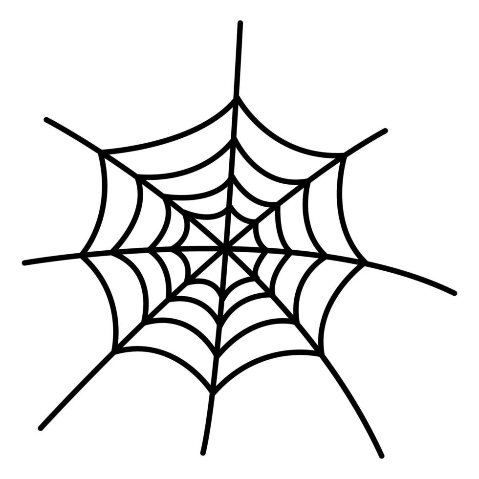 Spider web doodle icon vector