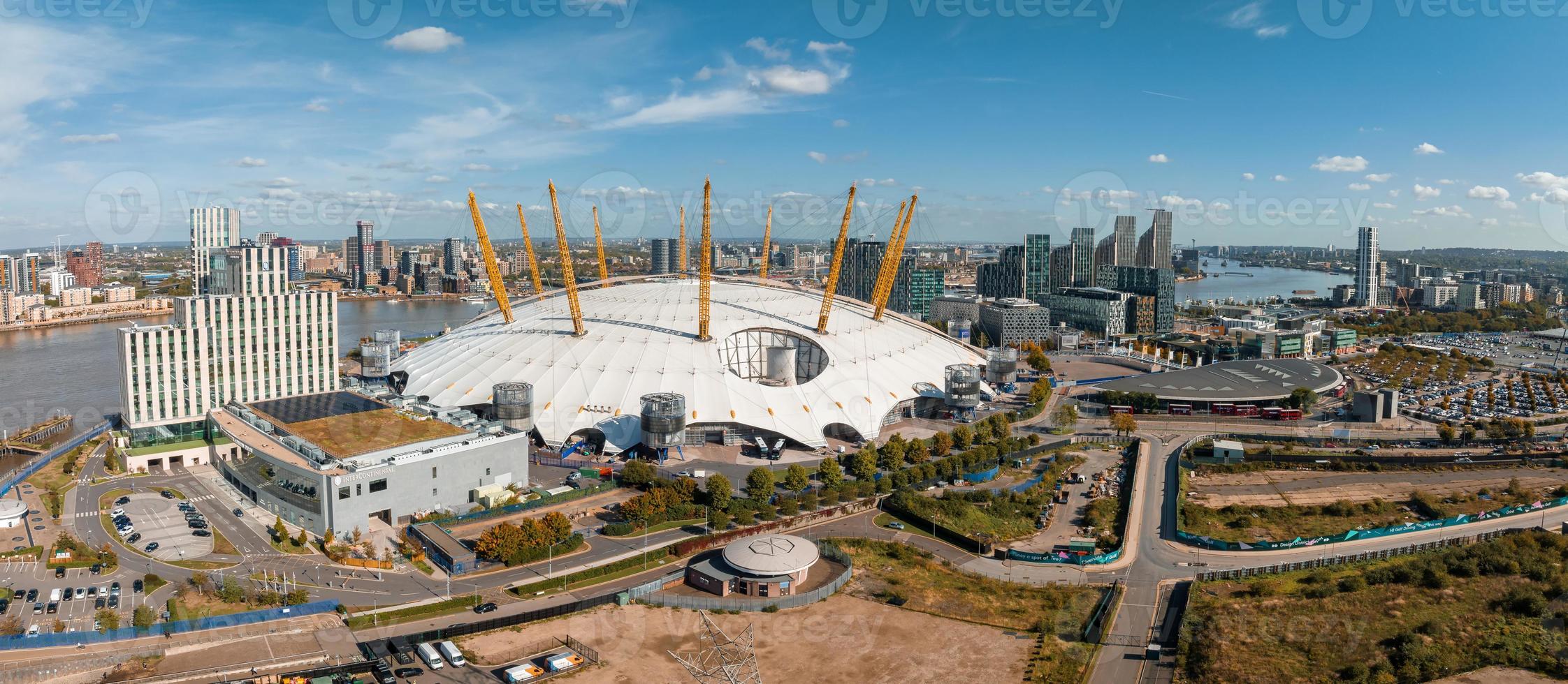 Aerial view of the Millennium dome in London. photo