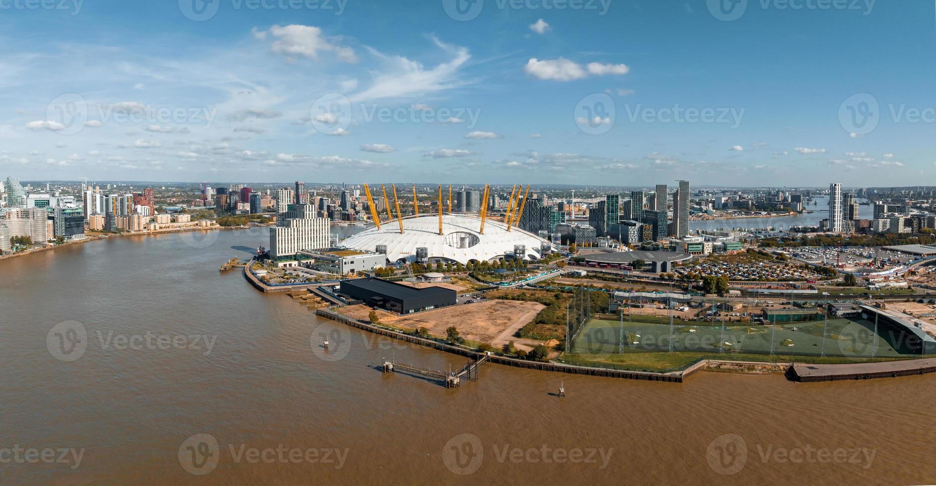 Aerial view of the Millennium dome in London. photo