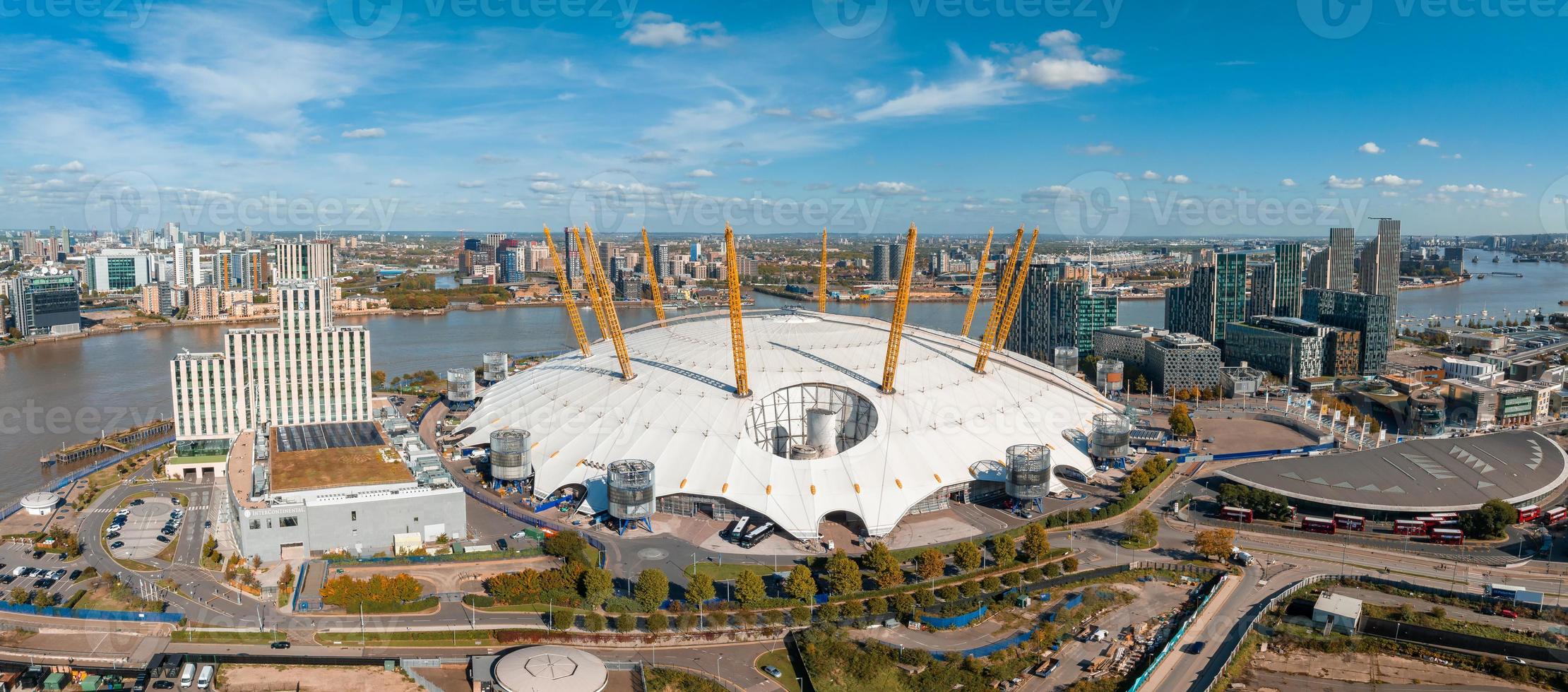 Aerial view of the Millennium dome in London. photo