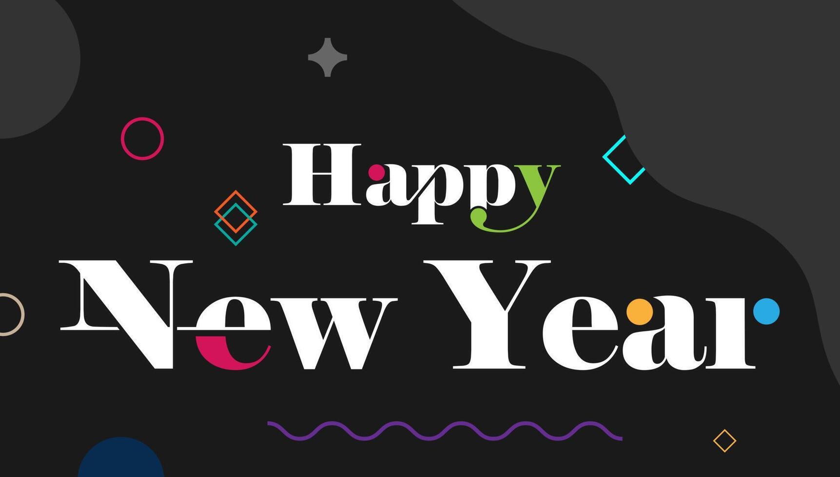 feliz año nuevo carta caligrafía vector diseño