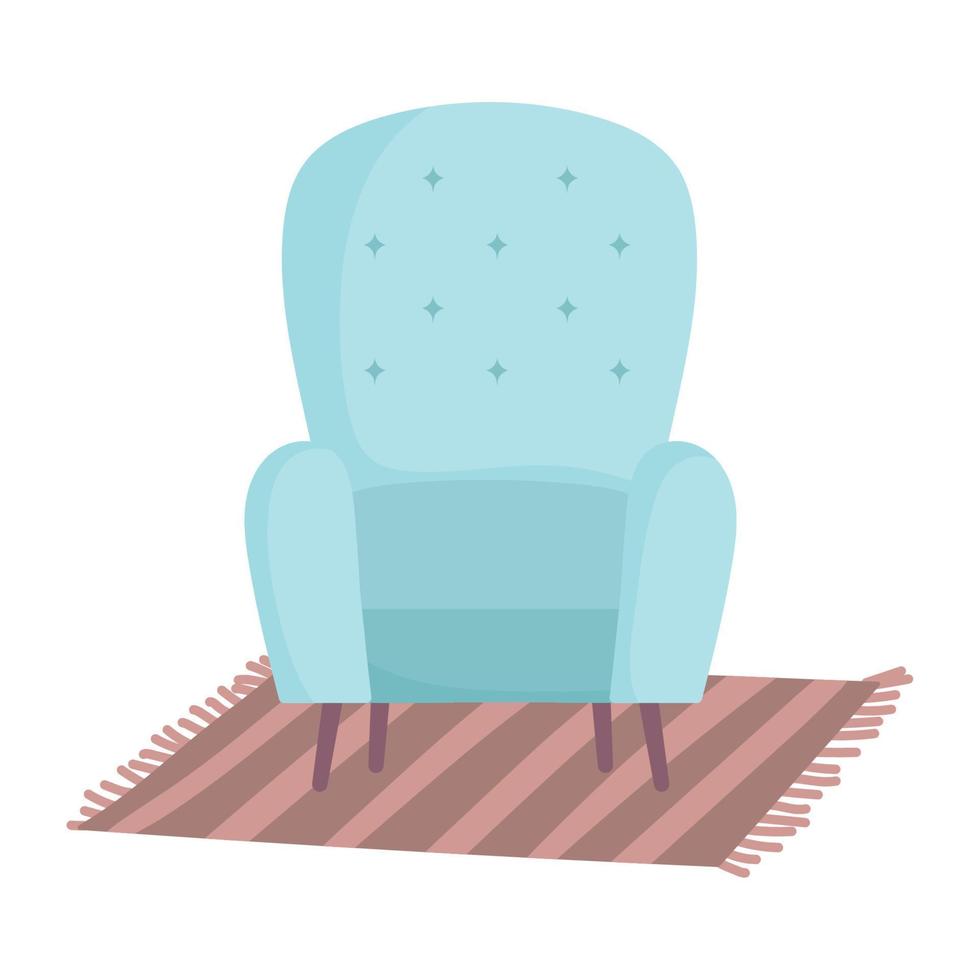 silla alfombra decoración interior casa aislado diseño fondo blanco icono vector