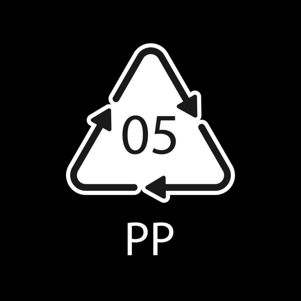 Plastic recycle symbol PP 5 vector icon.