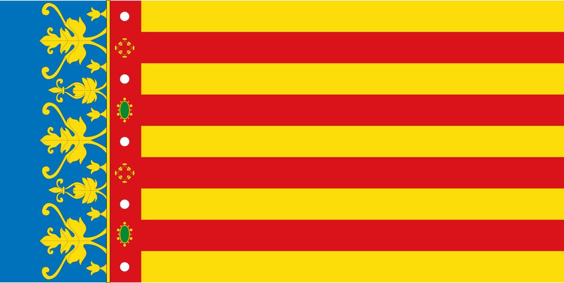 Valencian Community flag, autonomous community of Spain. Vector illustration.