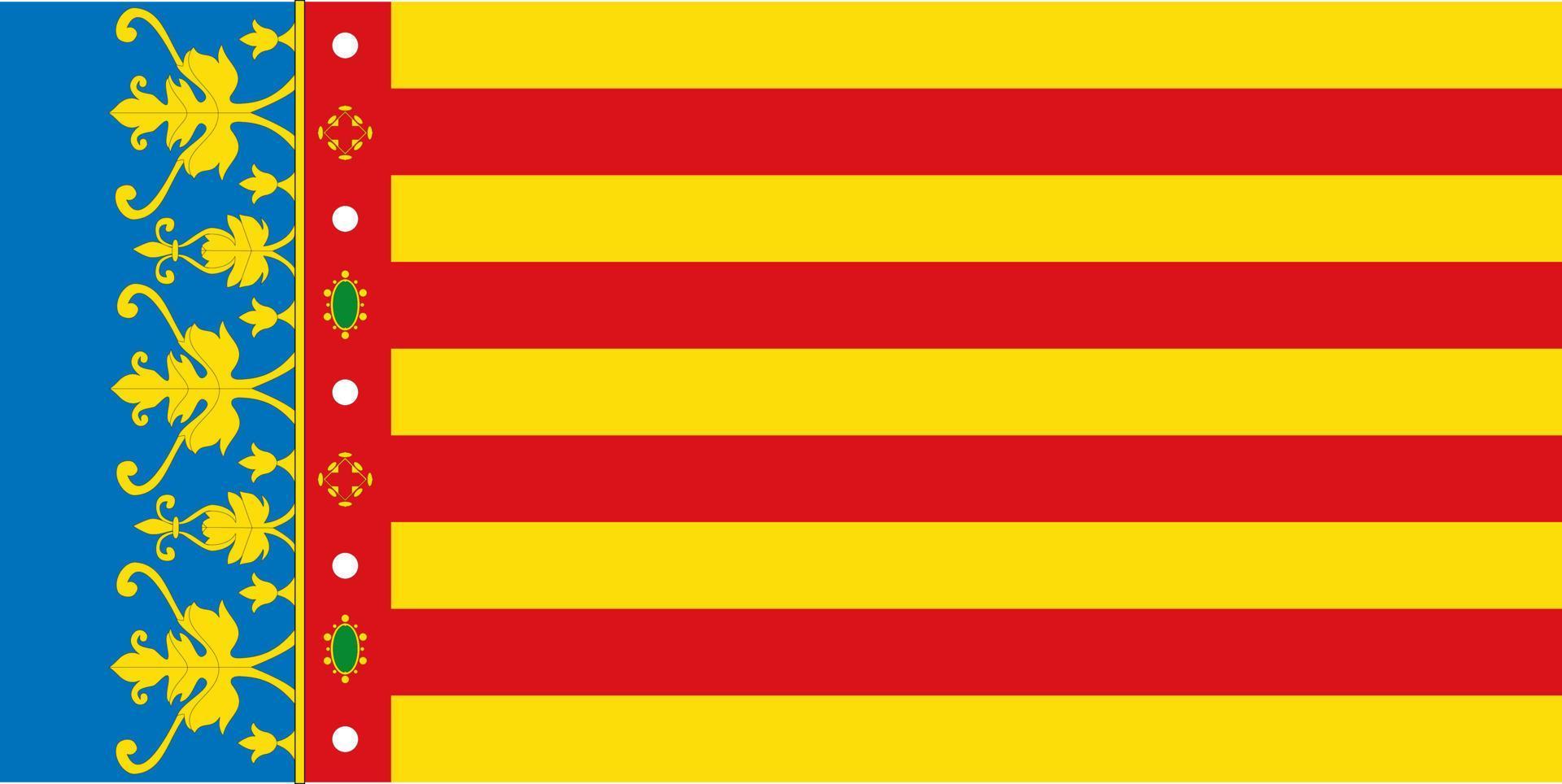 bandera de la comunidad valenciana, comunidad autónoma de españa. ilustración vectorial vector