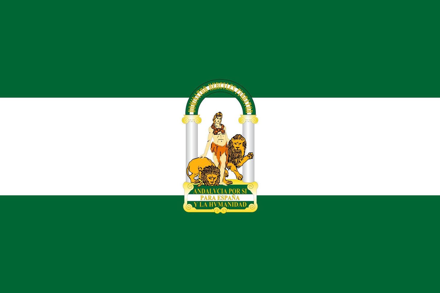 bandera de andalucía, comunidad autónoma de españa. ilustración vectorial vector