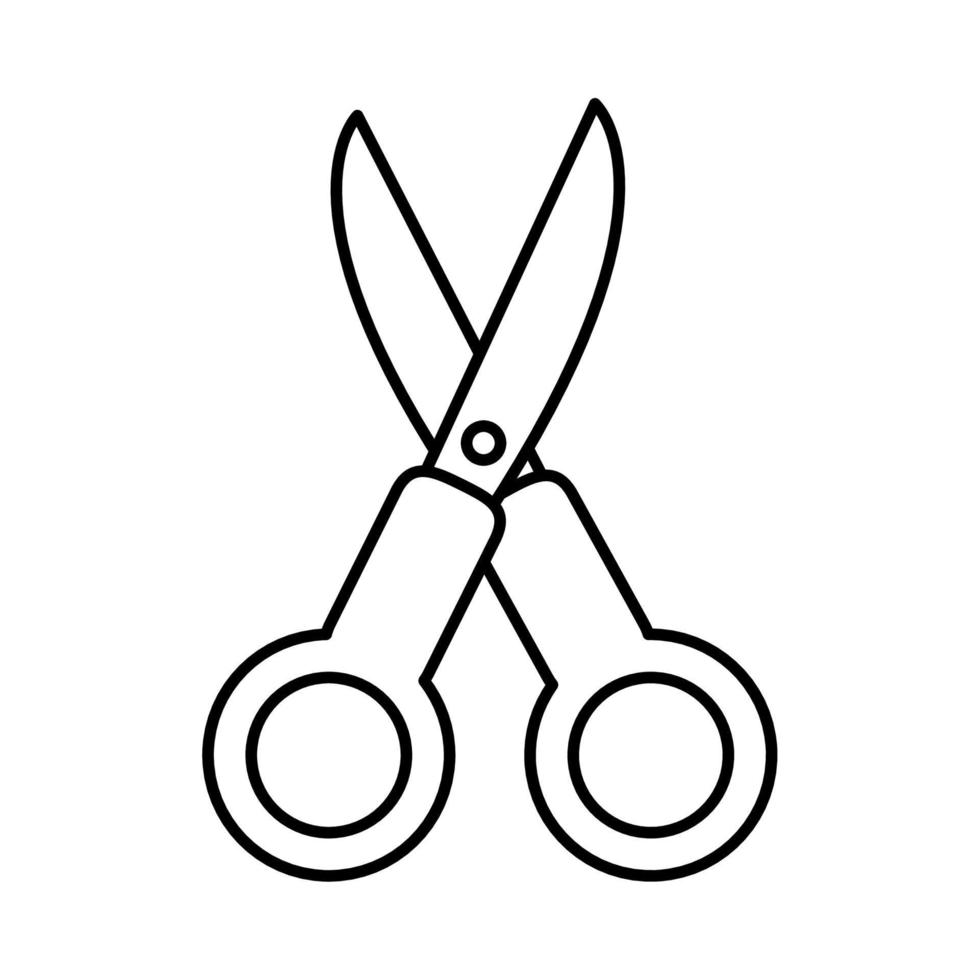 open scissors equipment tool line style icon vector