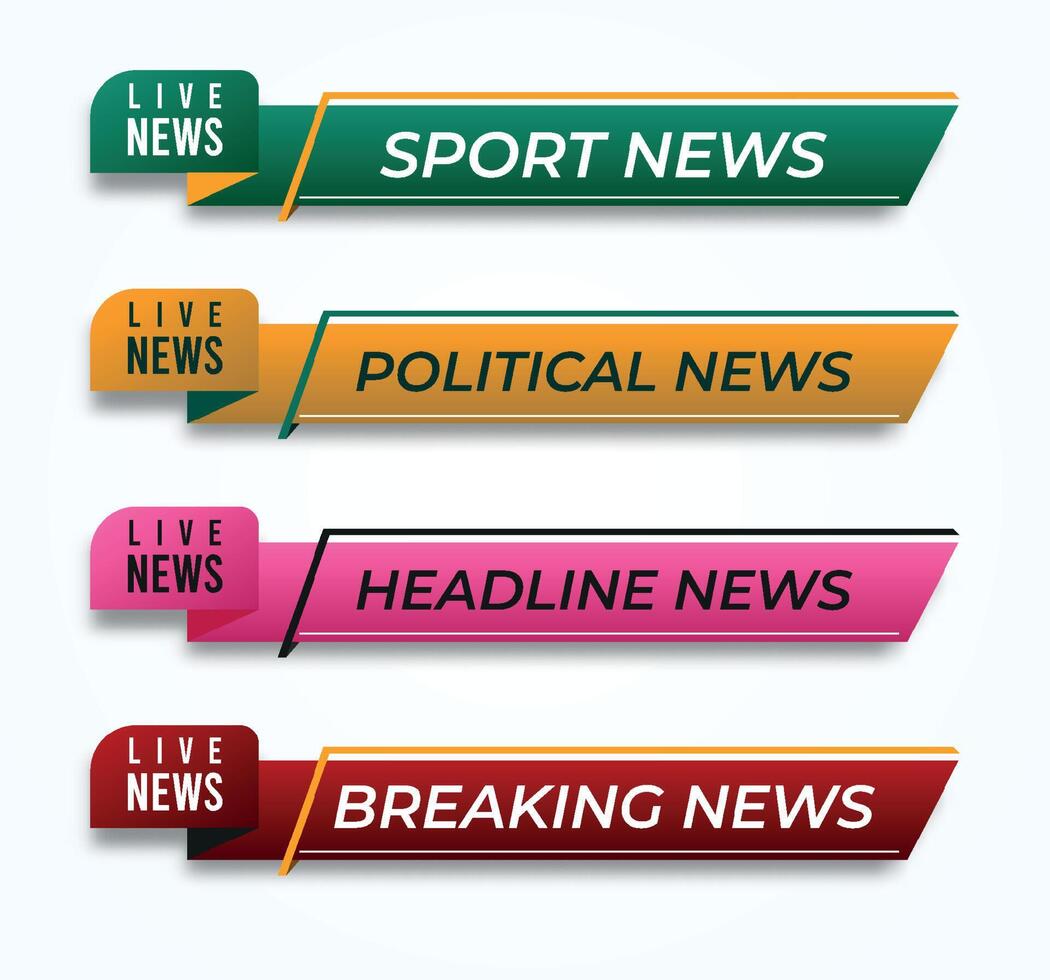 tv news bar. bar newspaper. bar social media. Television broadcast media title banner. vector