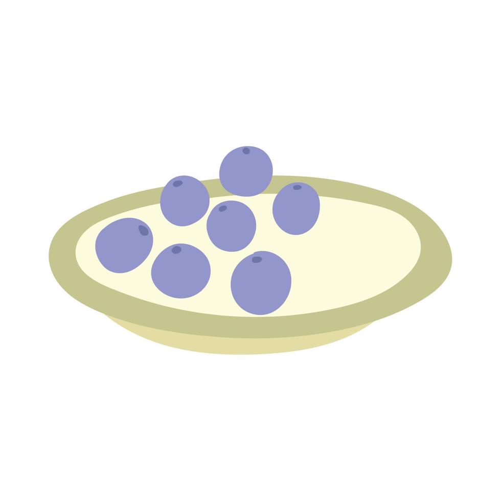 frutas frescas en plato comida icono de diseño aislado fondo blanco vector