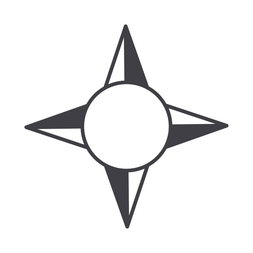 compass rose navigation cartography equipment line design icon vector