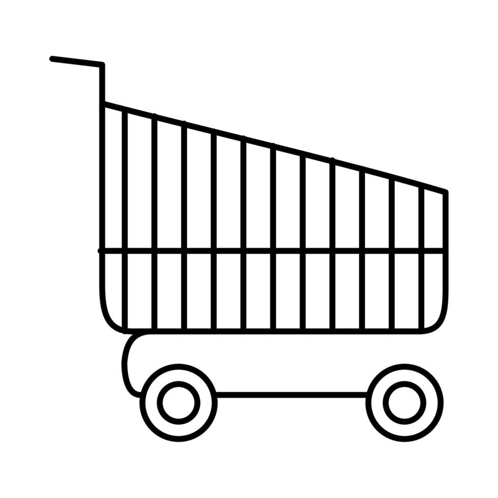 shopping cart purchase mobile marketing and e-commerce line style icon vector