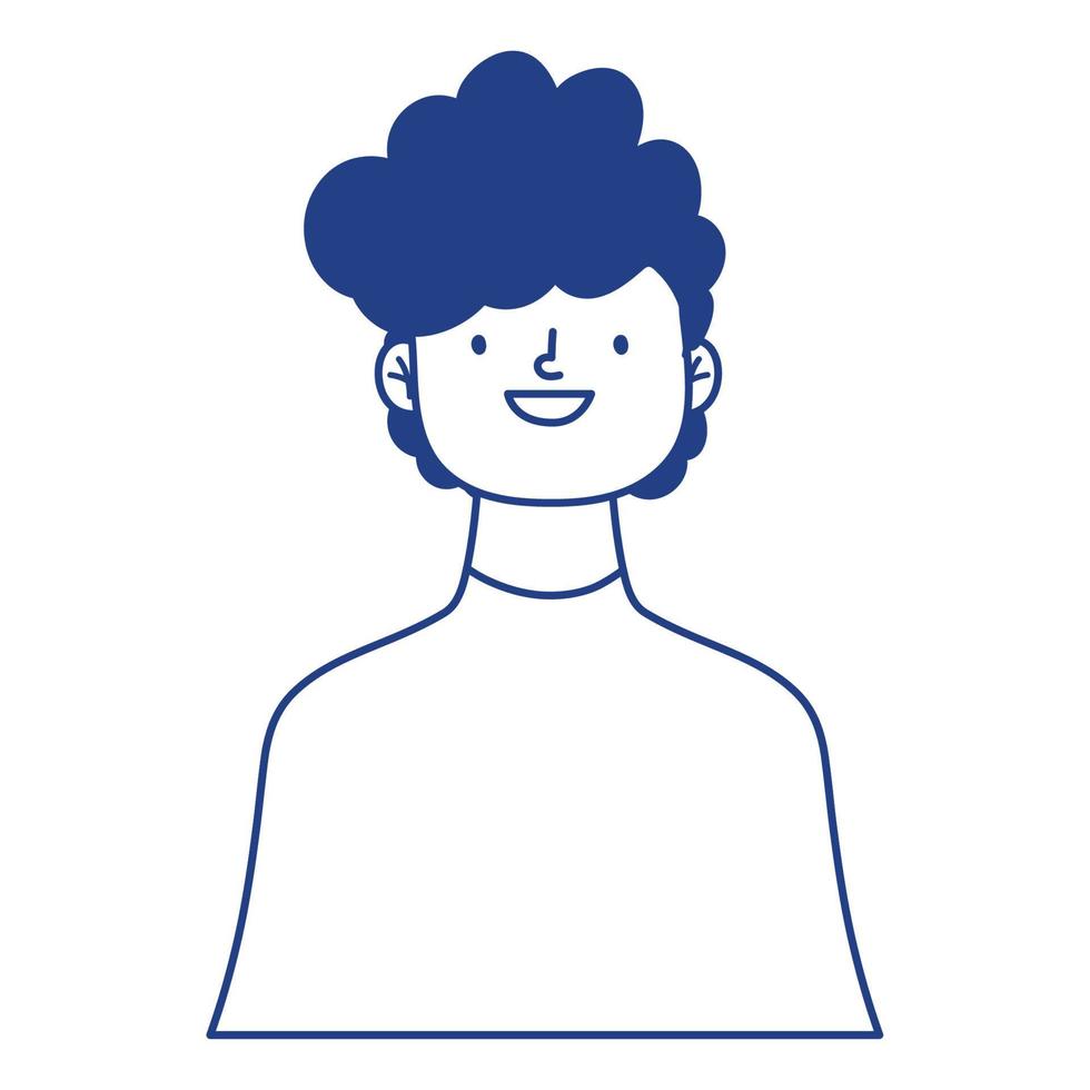 young boy cartoon character portrait isolated icon design white background vector
