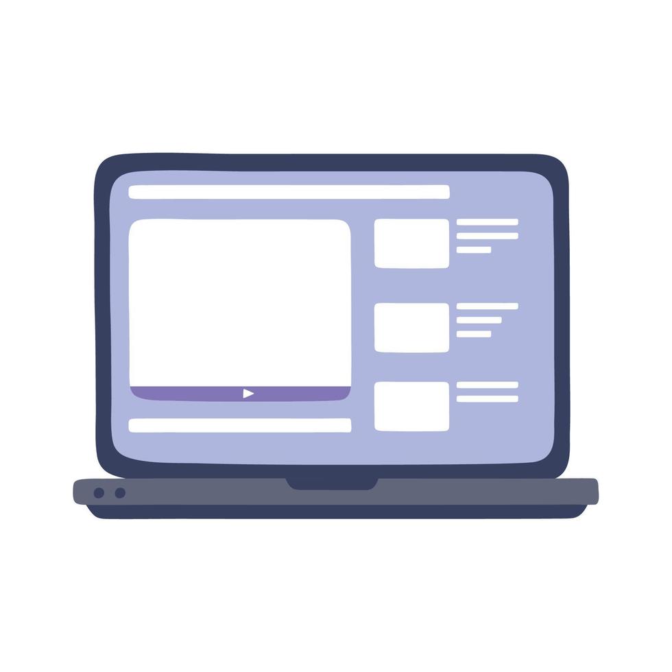 online training, laptop computer content homepage education and courses learning digital vector