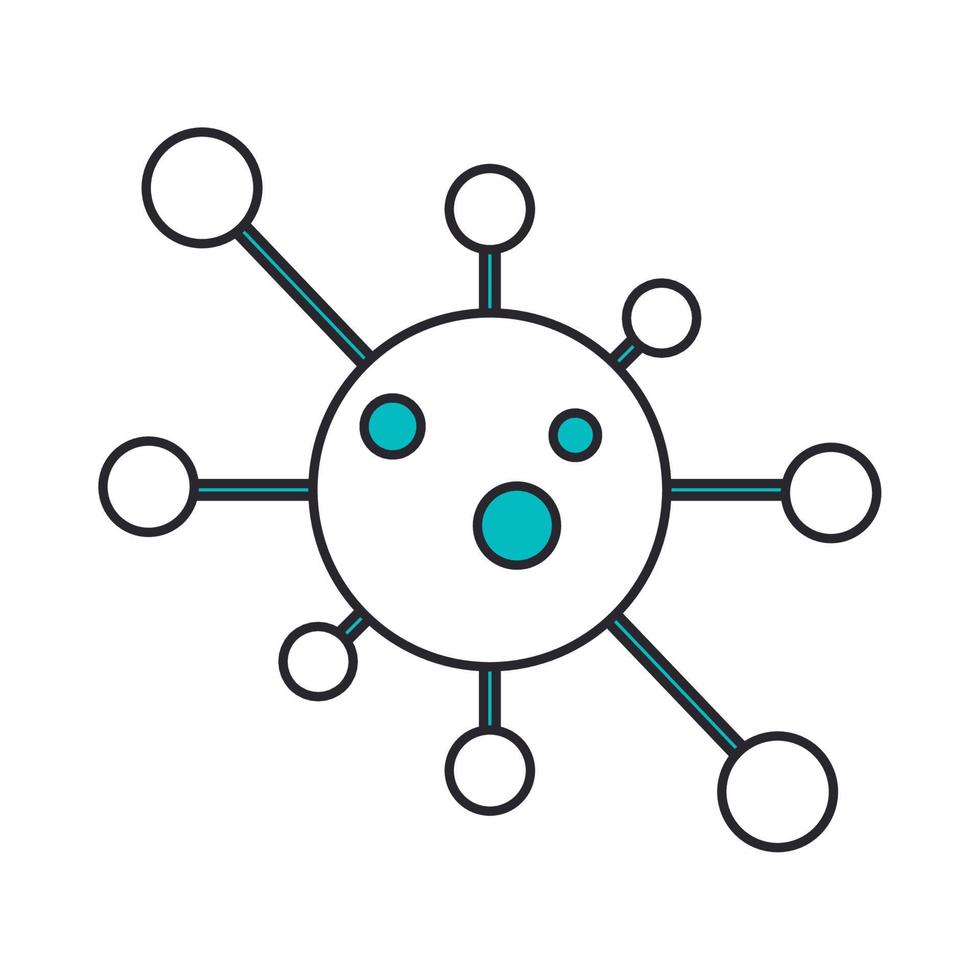 covid 19 coronavirus virus pathogen, spread outbreak disease pandemic line and fill style icon vector