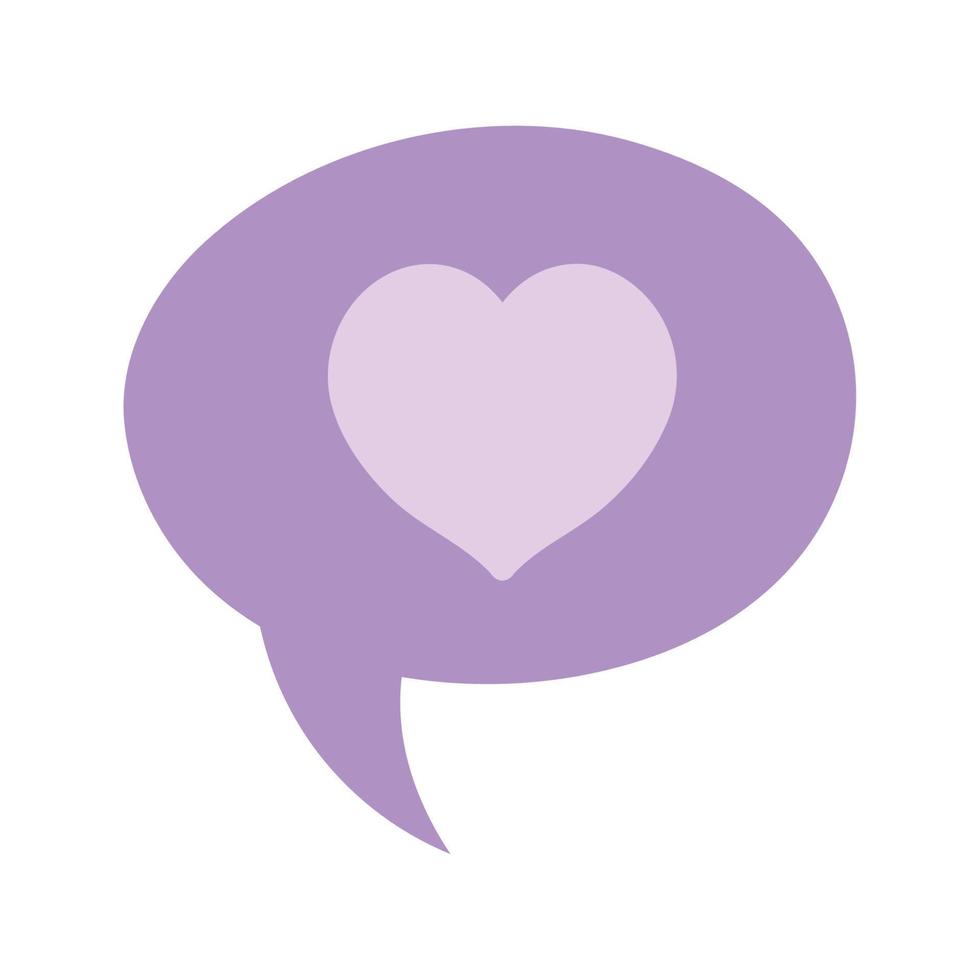 love heart romantic speech bubble isolated icon design white background vector