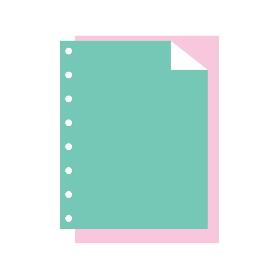 escuela papel hojas papelería aislado icono diseño blanco fondo vector